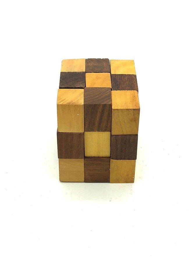 Luckymorden Handcrafted Cube-Shaped Wood Puzzle, Wooden IQ Teaser Puzzle Adult Snake Cube| Geometric Brain Teaser Ruler Cube Wedges Twist Puzzle, Wooden Snake Cube Puzzle - Image 5